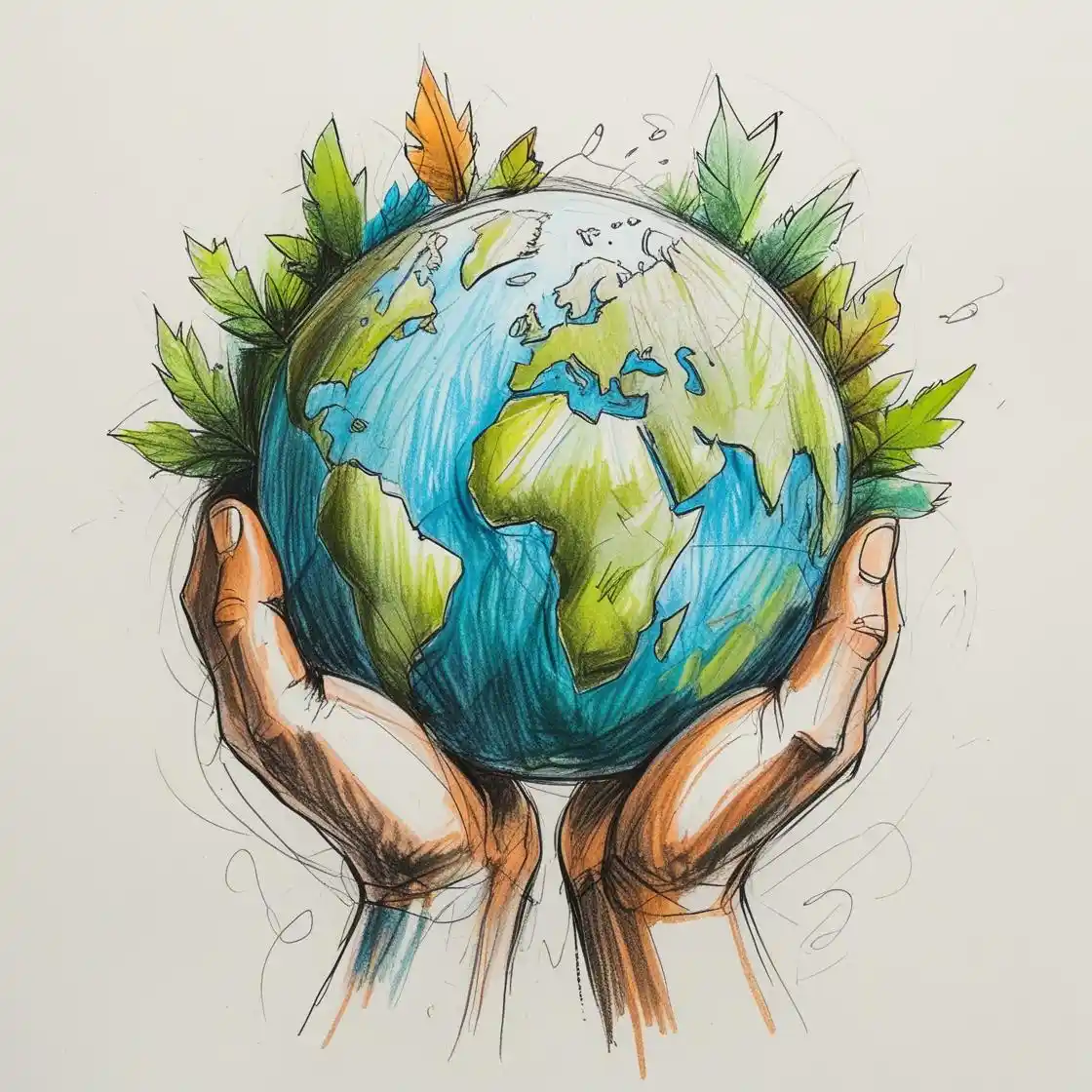 Hands holding a leafy Earth, symbolizing carbon credits and nature-based solutions for Amazon rainforest conservation