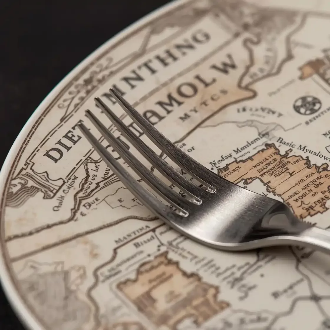 Тарелка с вилкой —  диета, как основа