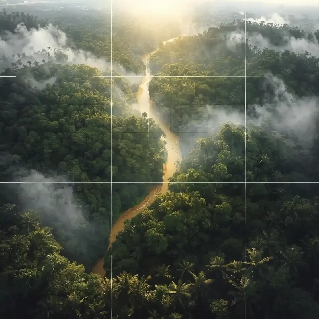 Illustrative header of the Peruvian Amazon rainforest at dawn, showing indigenous communities and investors planting trees with rising golden stock charts and a 300% ROI badge, symbolizing sustainable investment returns.