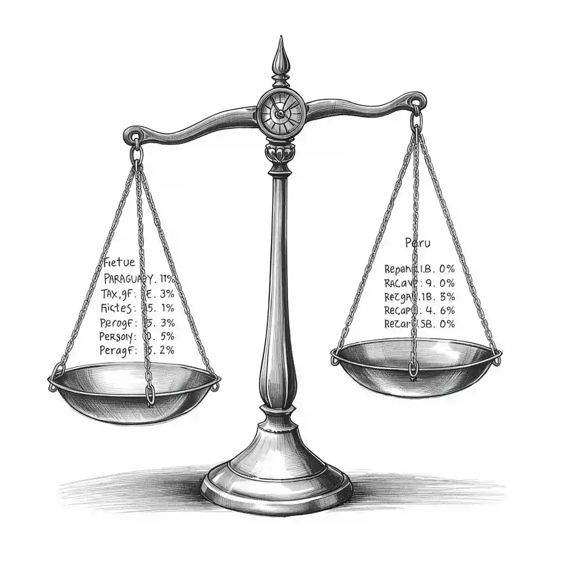 Scale balancing corporate tax rates in Paraguay and Peru