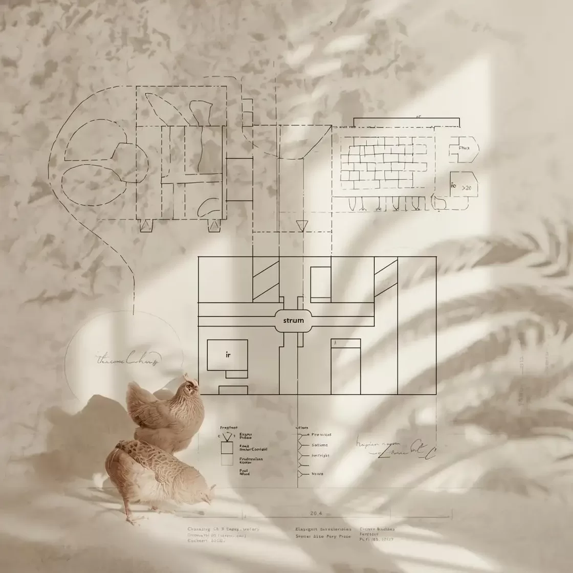 Tropical chicken coop blueprint for the Peruvian Amazon with mesh walls raised floor ridge vent deep shade and sectioned runs for year round eggs