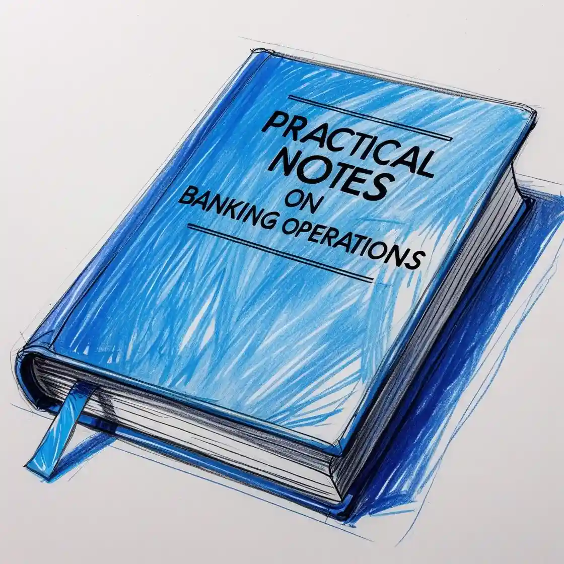 «Practical Notes on Banking Operations» с синей обложкой и закладкой — практическое руководство по банковским операциям и комплаенсу